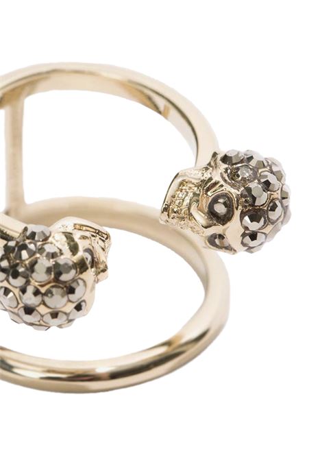 Anello Doppio Twin Skull Oro Palladio ALEXANDER MCQUEEN | 553656-J160K7286